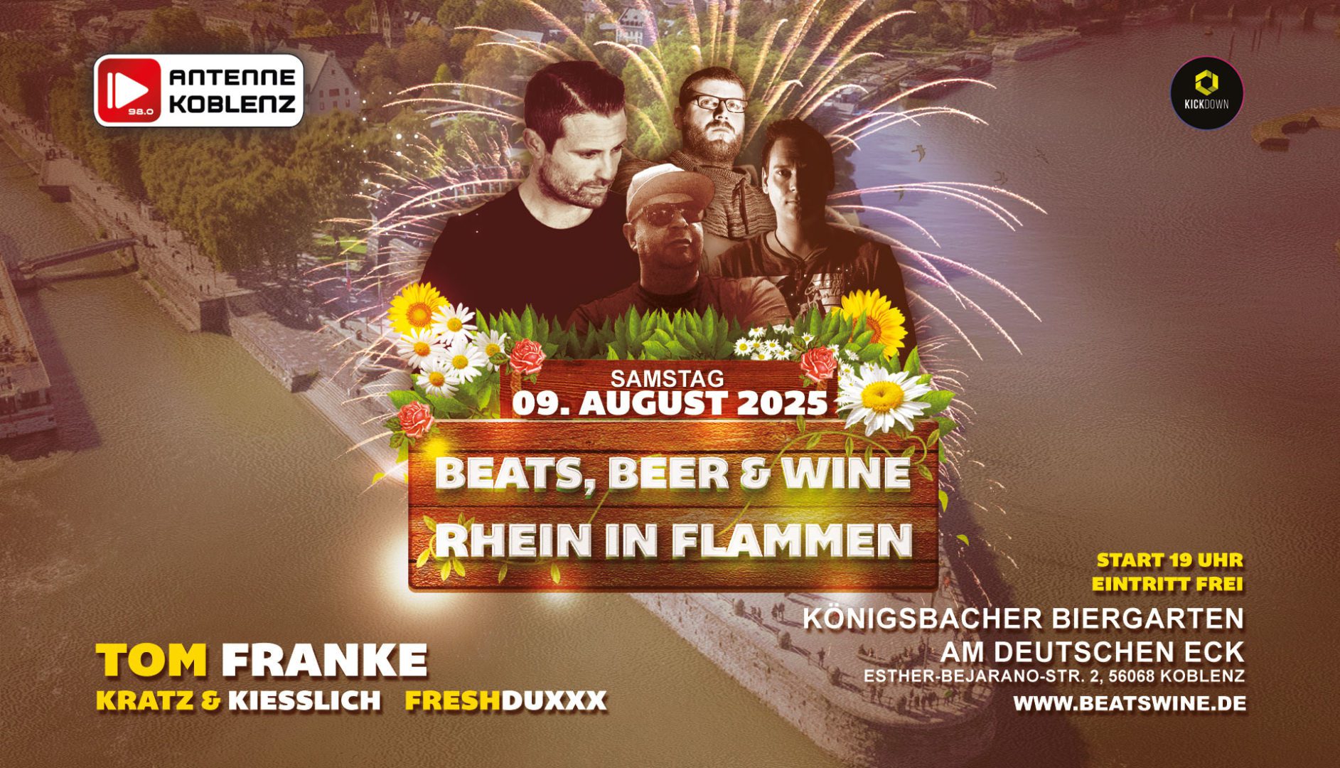 Beats Beer Wine am Deutschen Eck Rhein in Flammen Edition 2025 Timeline