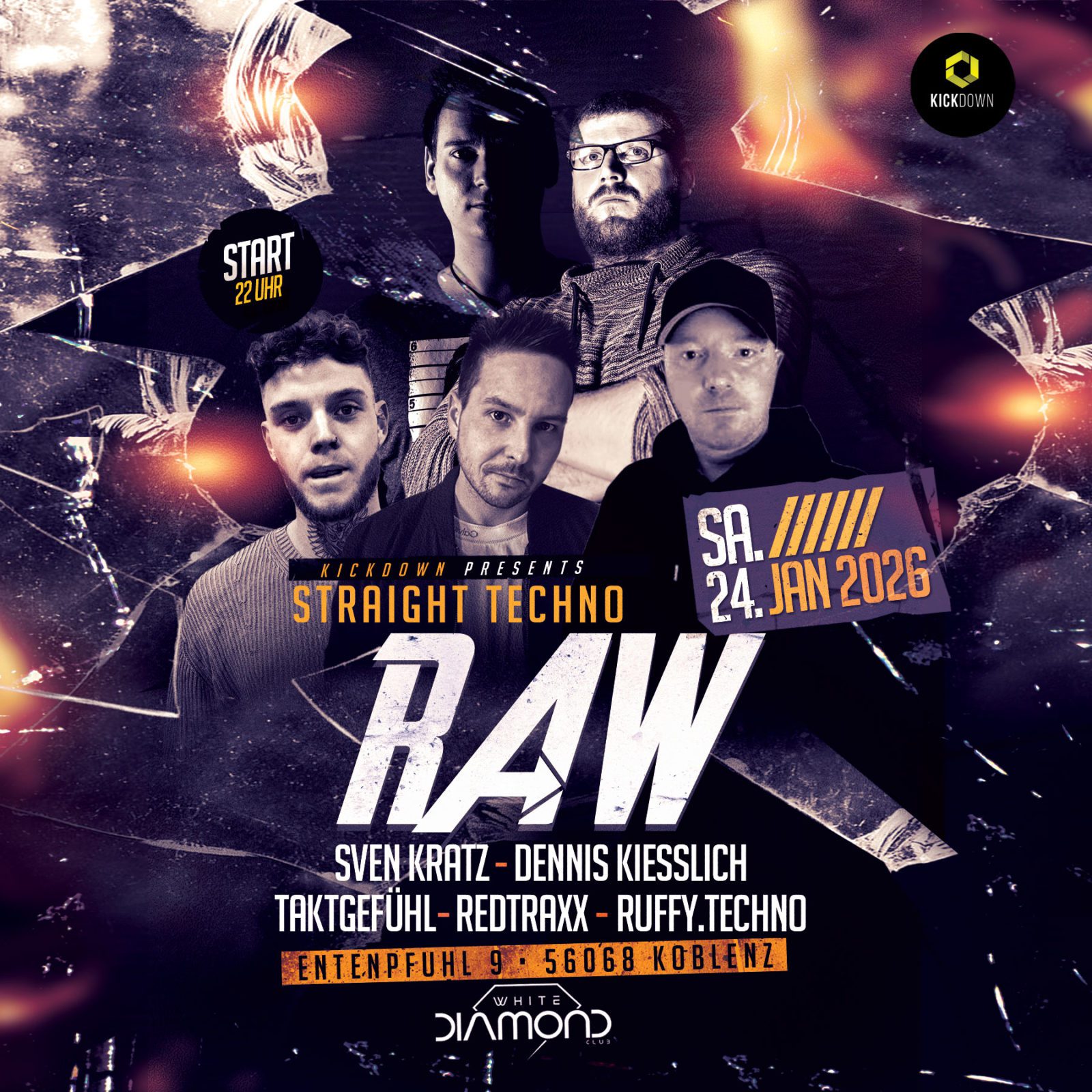 🔥 RAW – Straight Tech­no Night in Koblenz