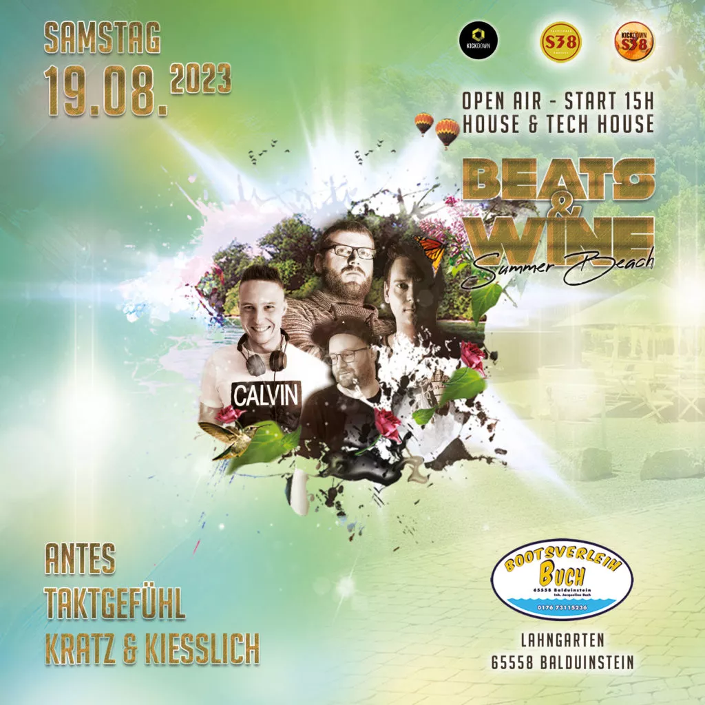 Beats & Wine — Boots­ver­leih Buch Bal­du­in­stein