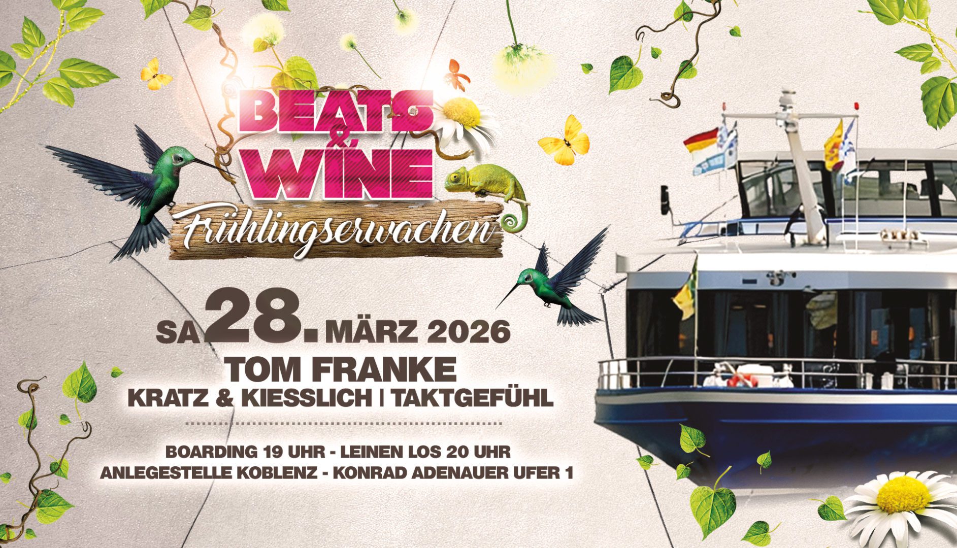 28.03. Beats Wine Boot Fruehlingserwachen Timeline